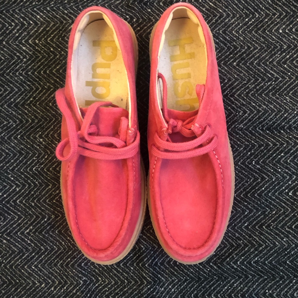 Pink suede Shoes size 7.5 M brand new no tags never worn